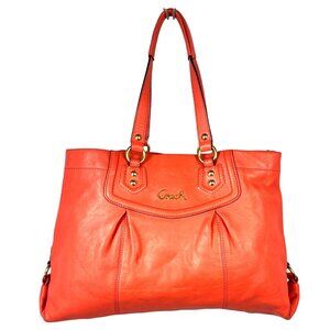 Coach 2013 Salmon Leather Ashley Carryall Handbag with Crossbody Strap F19243